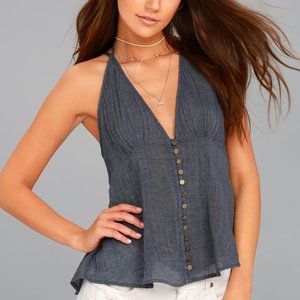 Lulus Denim Blue Tank Top - NWT - SZ SM